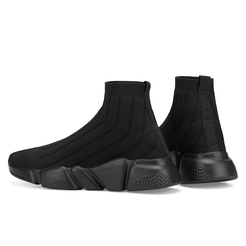 Casbeam Women's Running Knit Comfortable Lightweight Breathable Casual Sports Shoes Fashion Sneakers Slip-On Walking Shoes All Black Size 7 - Image 4